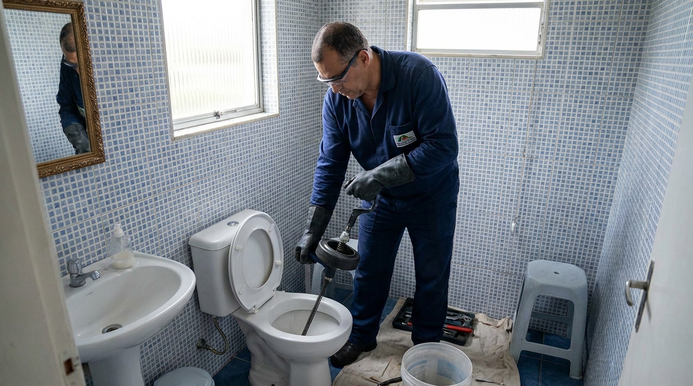 Desentupimento de vaso profissional em Maringá‑PR