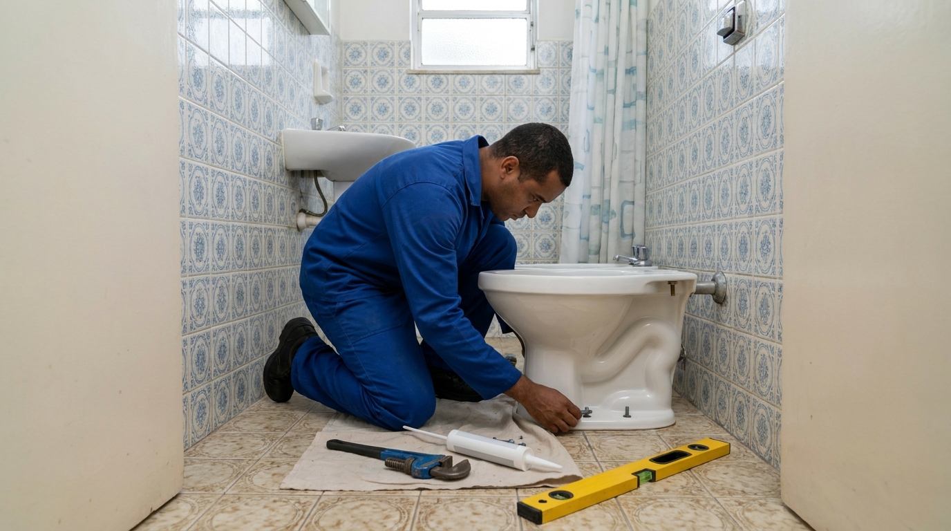 Instalação de vaso sanitário residencial em Maringá‑PR