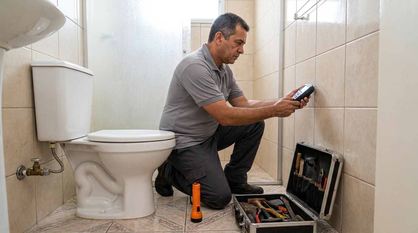 Técnico de caça vazamento com detector em Maringá‑PR